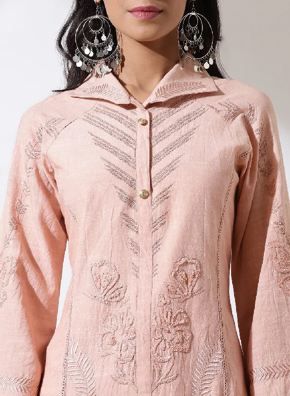 Pink Solid Kurta