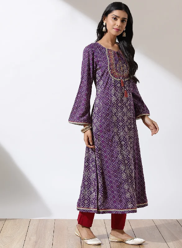 Purple Dhaage Collection Printed Kurta