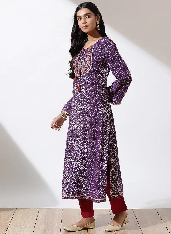 Purple Dhaage Collection Printed Kurta