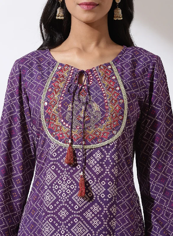 Purple Dhaage Collection Printed Kurta