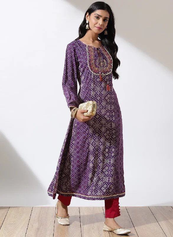 Purple Dhaage Collection Printed Kurta