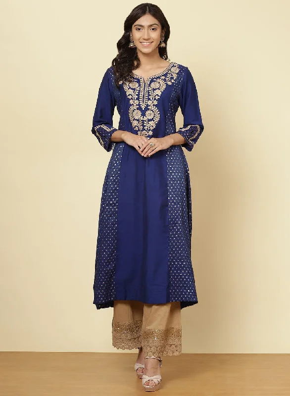 Imperial Blue Jashn Embroidered Kurta