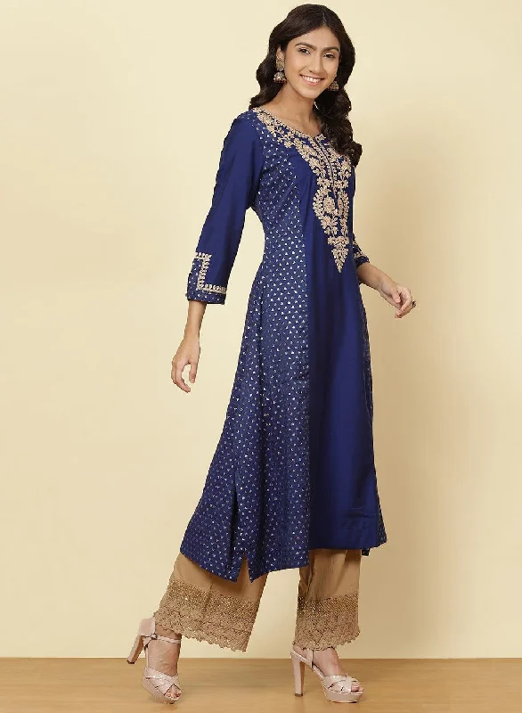 Imperial Blue Jashn Embroidered Kurta