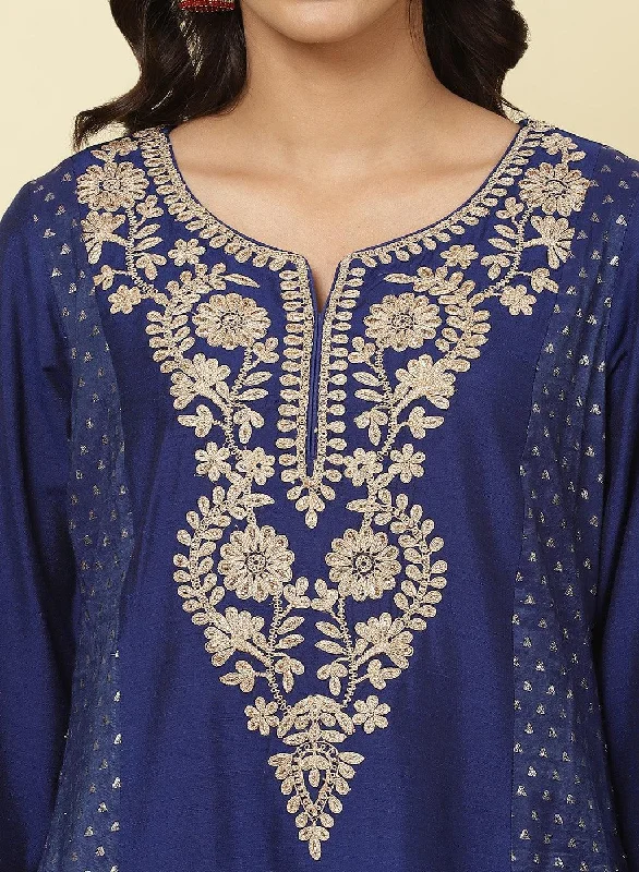 Imperial Blue Jashn Embroidered Kurta