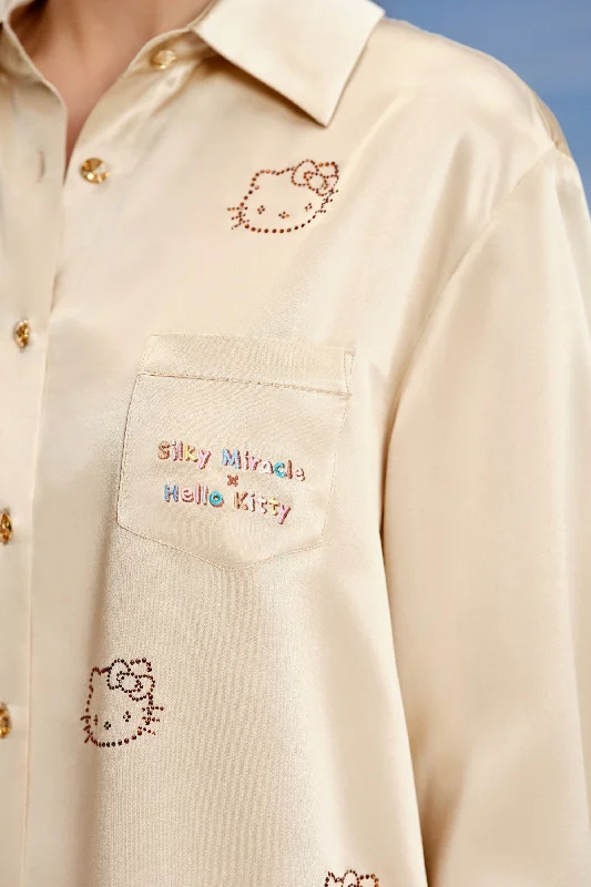 Silky Miracle x Hello Kitty Hawaii Vacation Series Silk Crystal Shirt