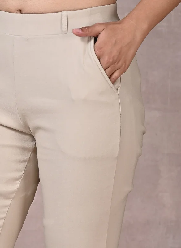 Skin-Fit Beige Jeggings