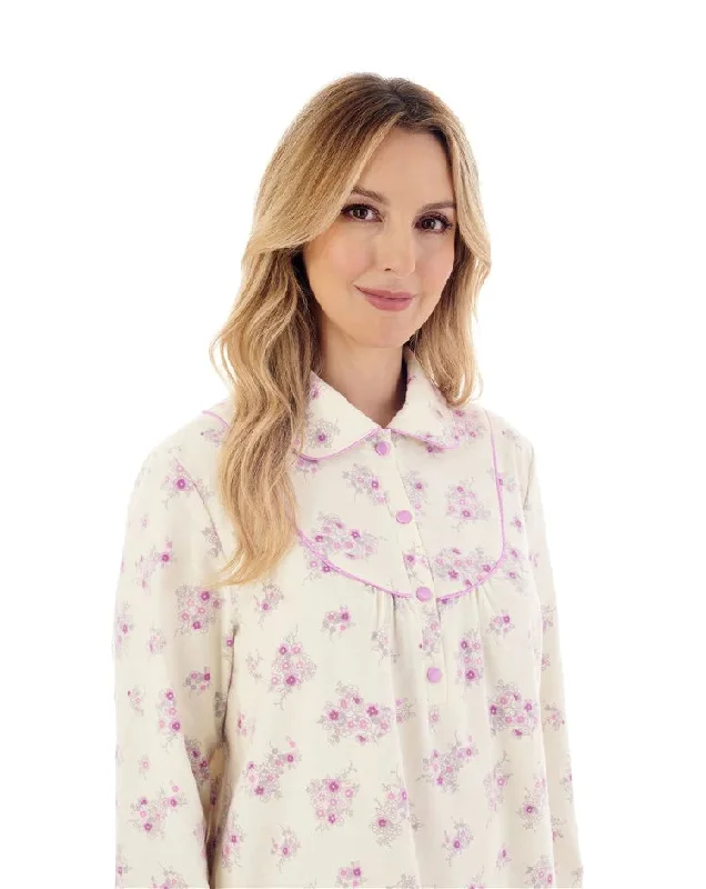 Slenderella-45''Floral Luxury Flannel Nightdress-ND88211