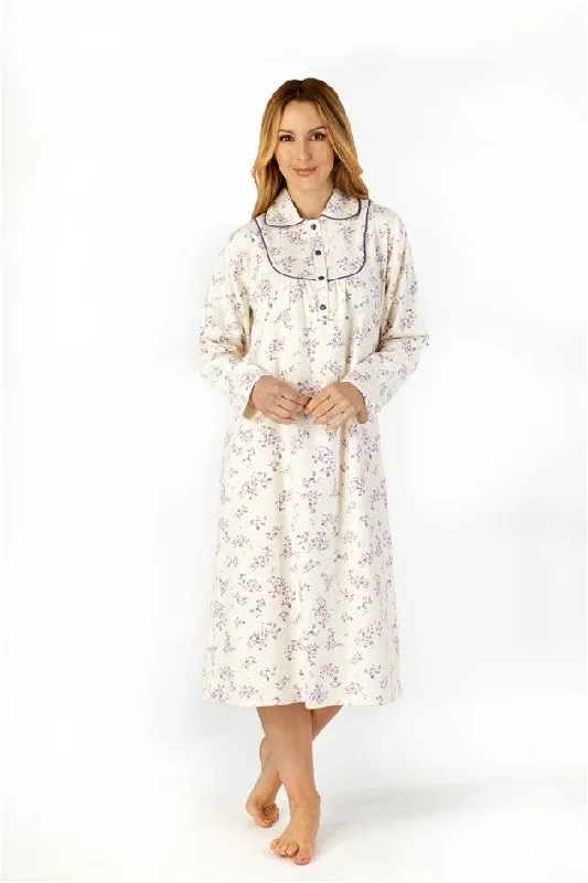 Slenderella-Ladies 100% Brushed Cotton Nightdress-45