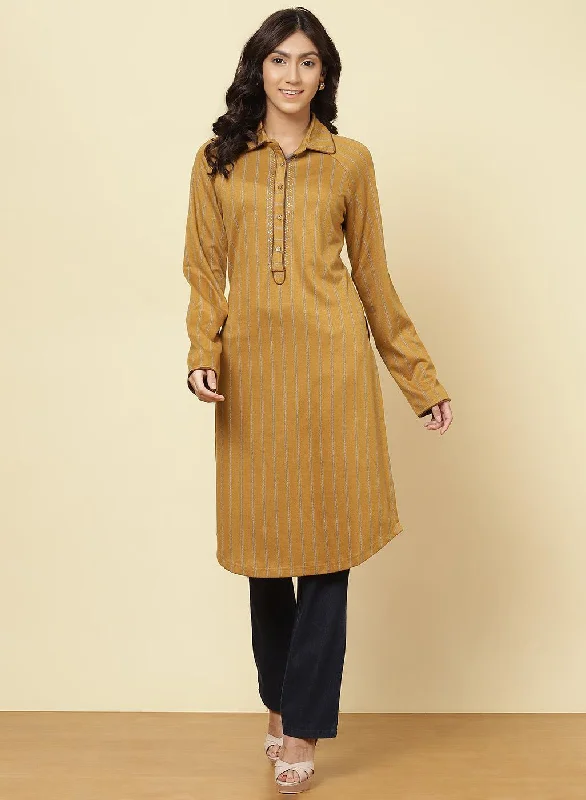 Spicy Mustard Striped Kurti