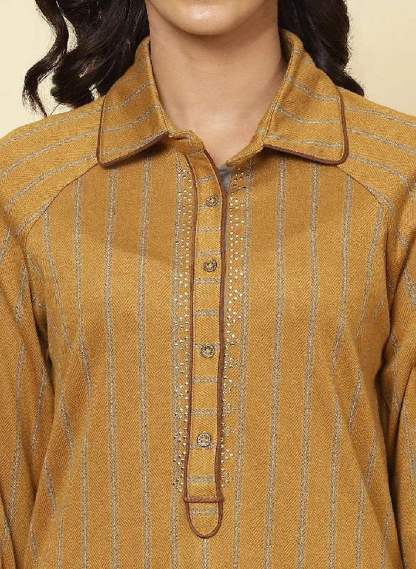 Spicy Mustard Striped Kurti