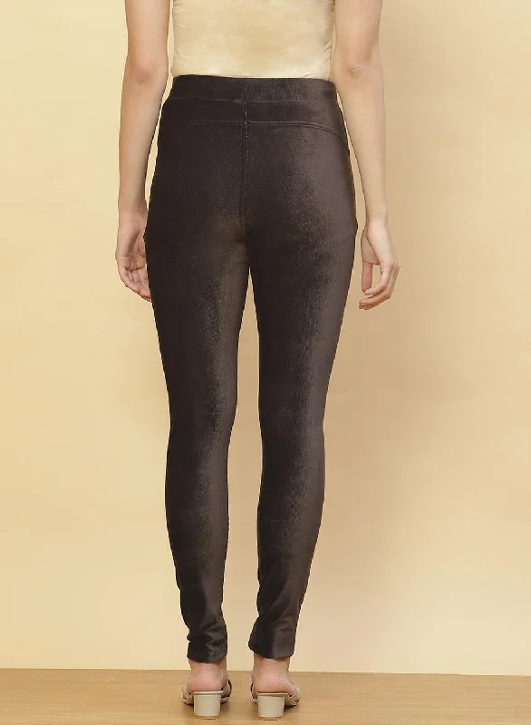 Slate Grey Velvet Jeggings