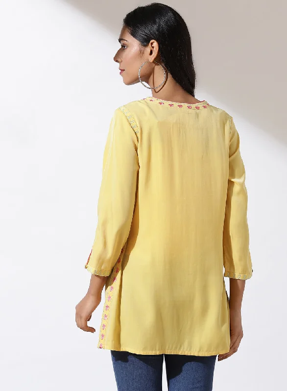 Yellow Alora Collection Tunic With Embroidery