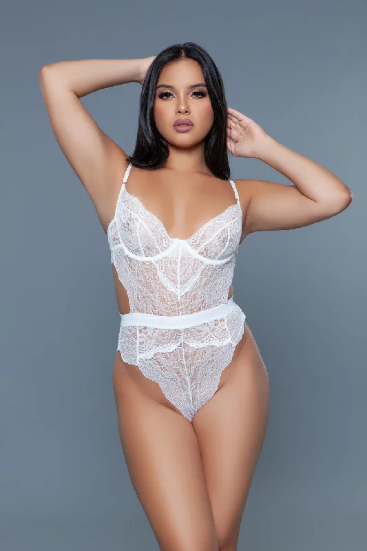 BeWicked Bettany Bodysuit White Lace Teddy