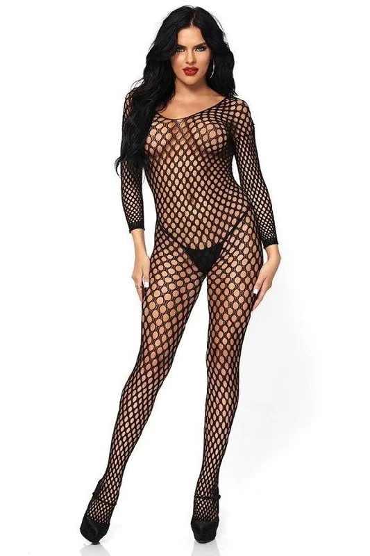 Long Sleeved Ring Net Bodystocking