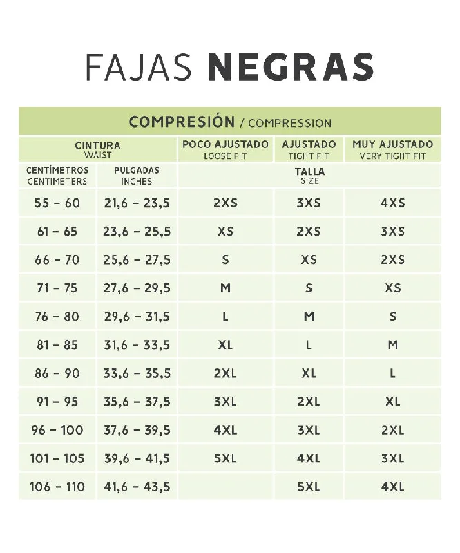 Faja Media Pierna con tiras anchas negra ( Ref O-215 )