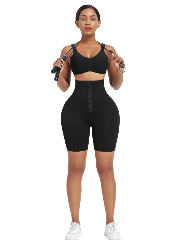 High Rise 3 Row Hook Neoprene Waist Trainer Short