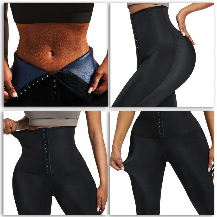 High Waist Neoprene Sauna Sweat Pants Women Fitness Lose Weight Tummy Control Waist Trainer Corset Leggings