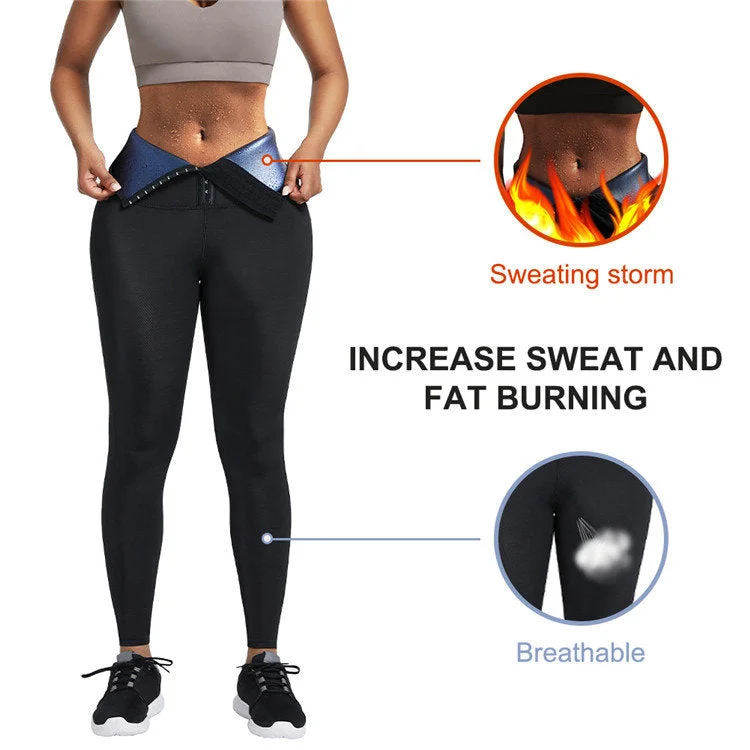 High Waist Neoprene Sauna Sweat Pants Women Fitness Lose Weight Tummy Control Waist Trainer Corset Leggings