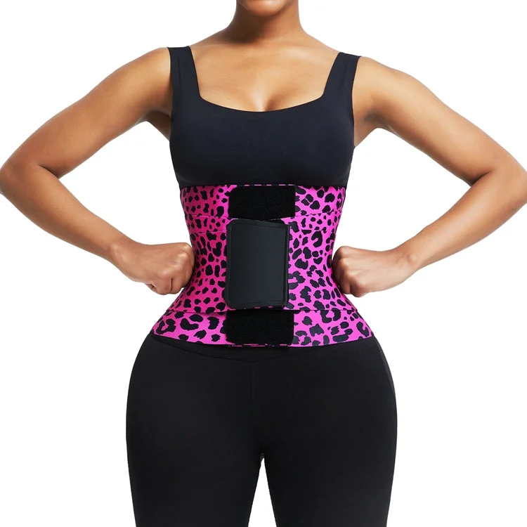 Leopard Print High Compression Elasticity Waist Trimmer Belt Women Fitness Back Support Slimming Belt