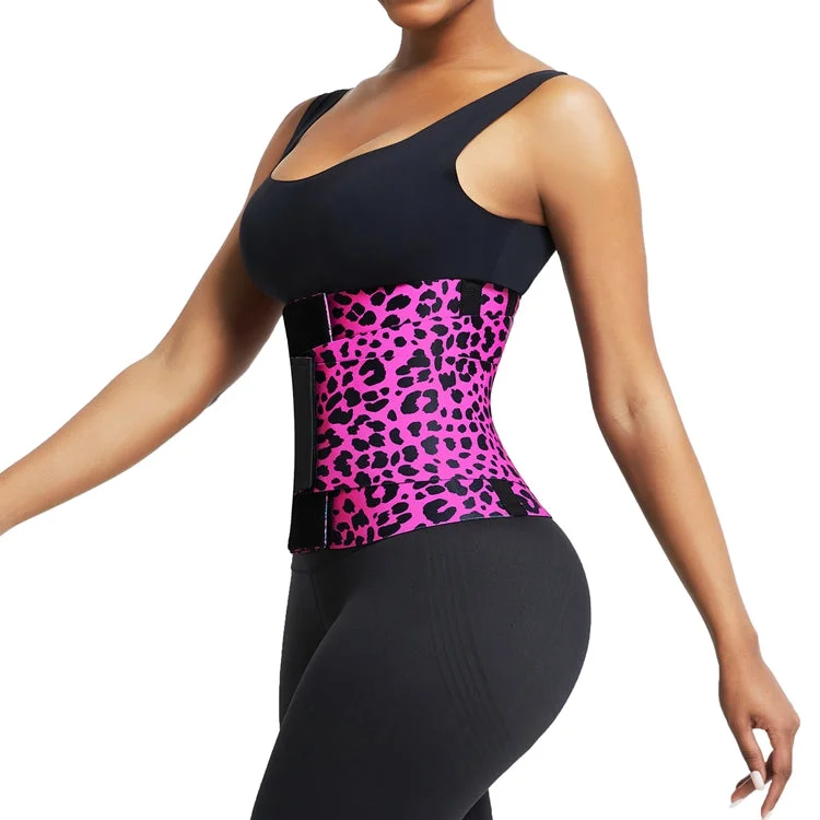 Leopard Print High Compression Elasticity Waist Trimmer Belt Women Fitness Back Support Slimming Belt