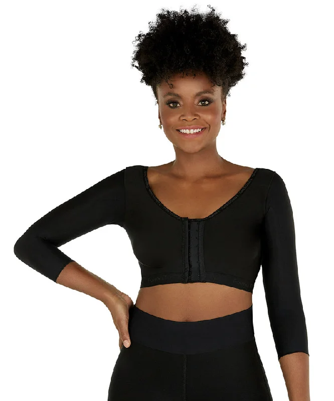 Post Surgical Bra With Sleeves - Black ( Ref. C-080 )