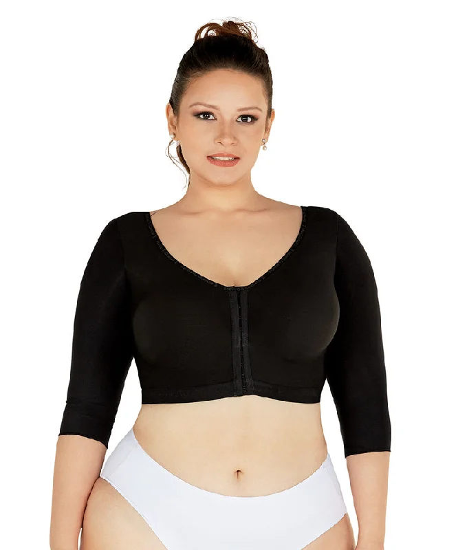 Post Surgical Bra With Sleeves - Black ( Ref. C-080 )