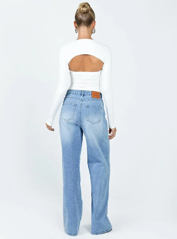 Beale Wide Leg Jeans Mid Wash Denim