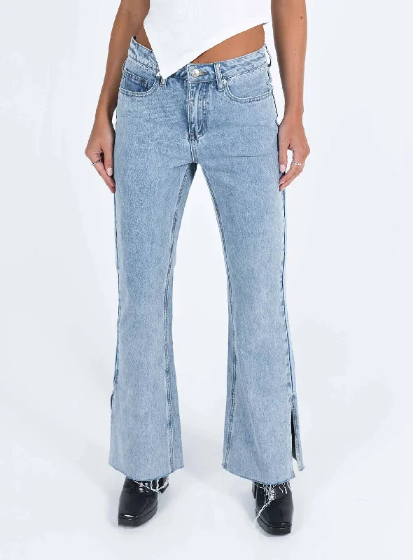 Camilu Split Hem Jeans Denim