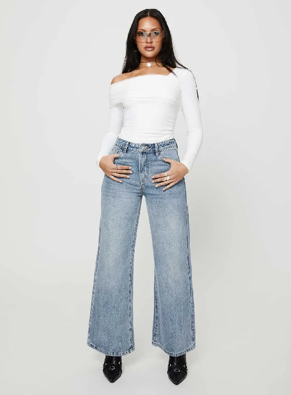 Cat Relaxed Rigid Wide Leg Jean Angel Blue