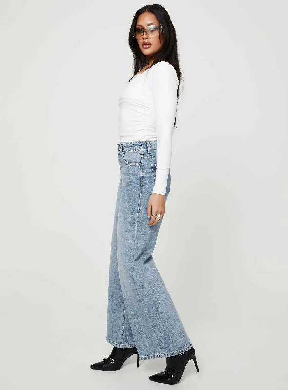 Cat Relaxed Rigid Wide Leg Jean Angel Blue