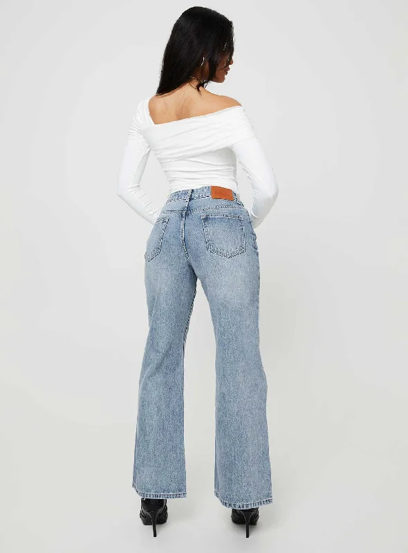 Cat Relaxed Rigid Wide Leg Jean Angel Blue