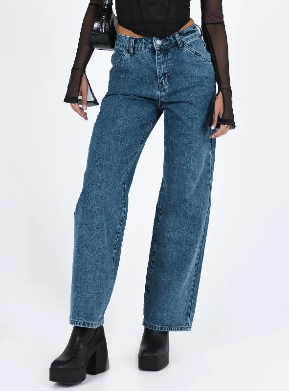 Dina Straight Leg Jeans Dark Wash Denim