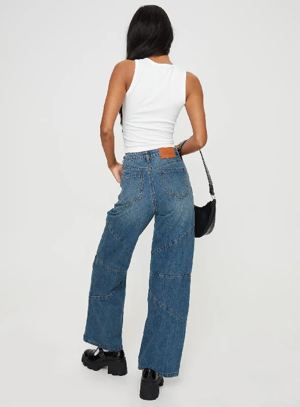 Frenta Moto High Waisted Jean Rebel Blue