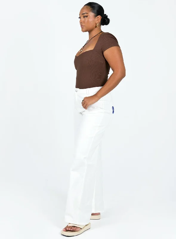 Garza Wide Leg Jeans White Denim