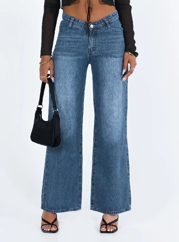 Karol V-waist Jeans Dark Wash Denim