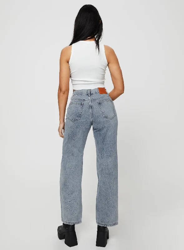 Krena Adjustable High Mid Rise Jeans Mid Wash