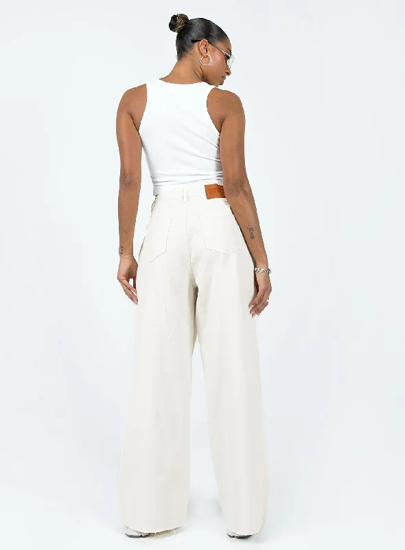 Meyer Wide Leg Jeans Beige