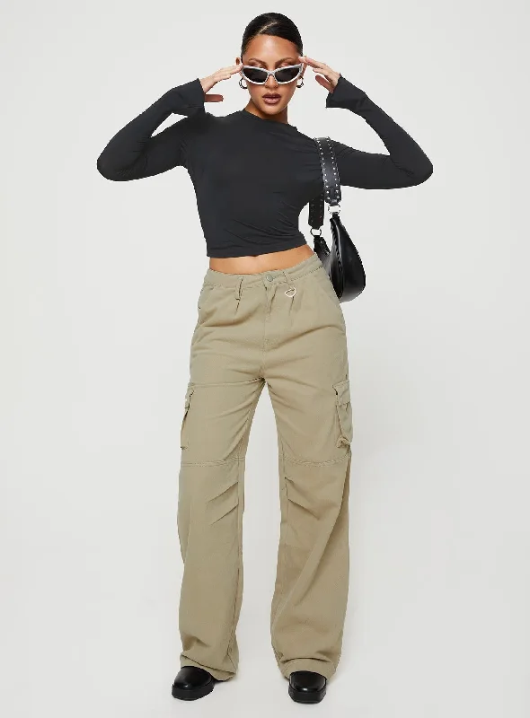 Paige Mid Rise Cargo Jean Sage