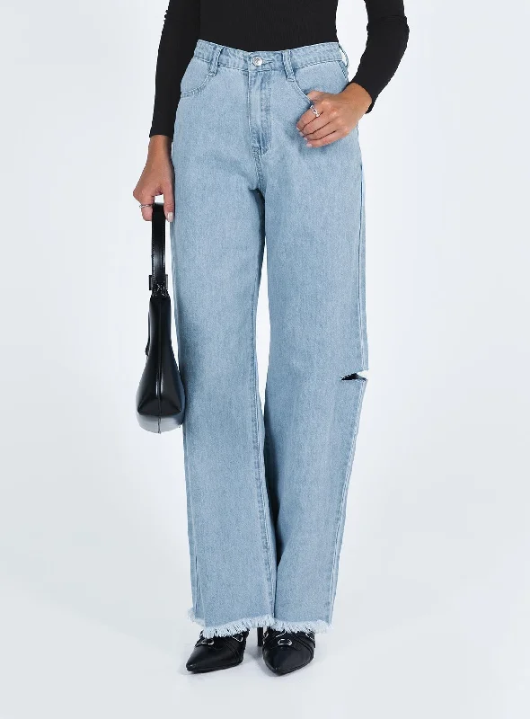 Rebekah Wide Leg Jeans Mid Wash Denim