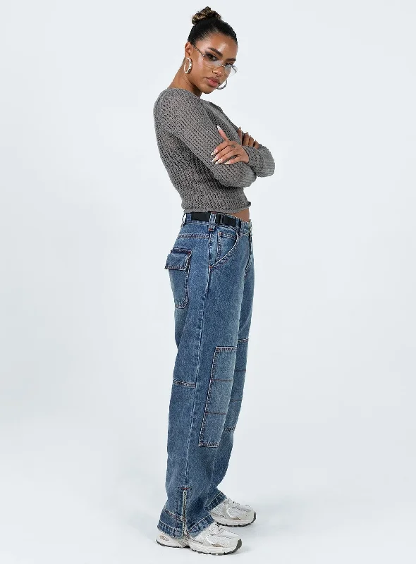 Tein Low Waist Jeans Dark Denim