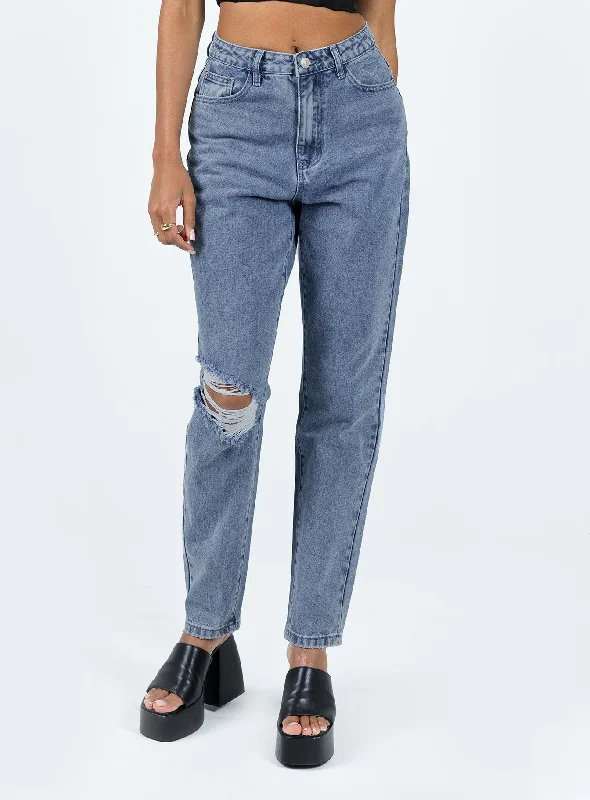 Unofficial High Waisted Mom Jean Light Wash Denim