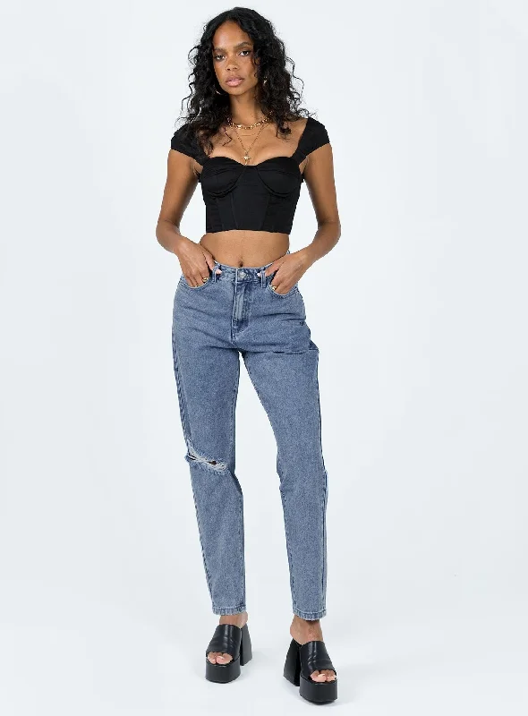 Unofficial High Waisted Mom Jean Light Wash Denim