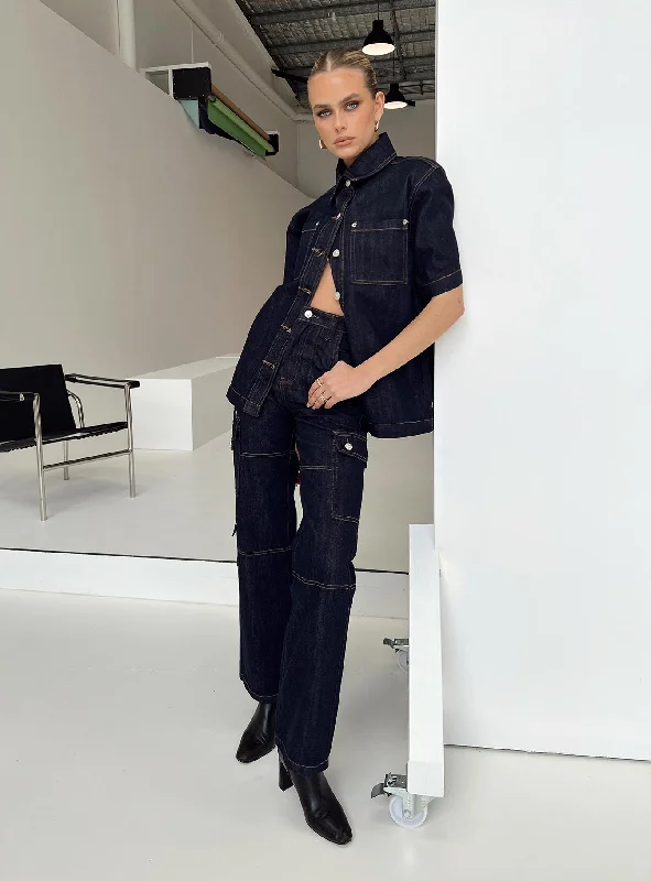 Whitaker Cargo Jeans Dark Denim