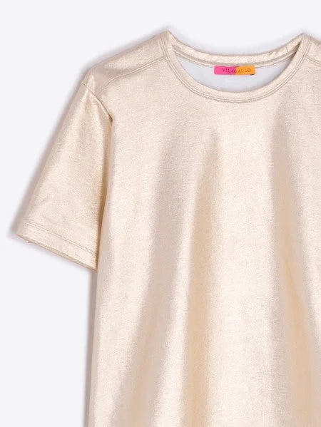 Amalia Metallic Gold Stretch T-shirt