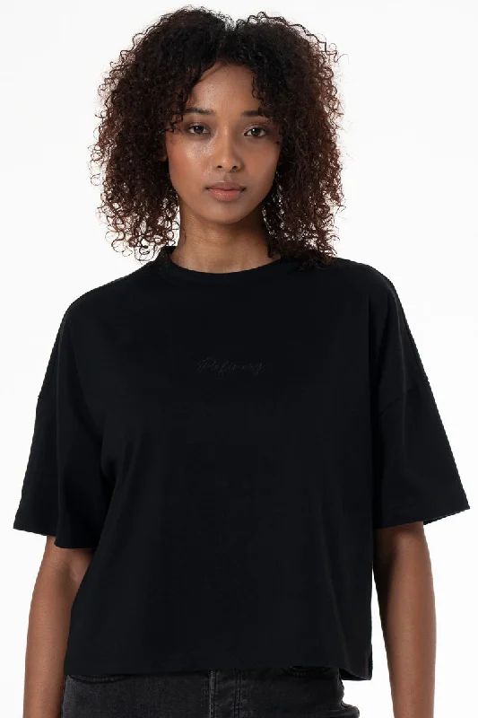 Boxy Branded T-Shirt _ 152676 _ Black