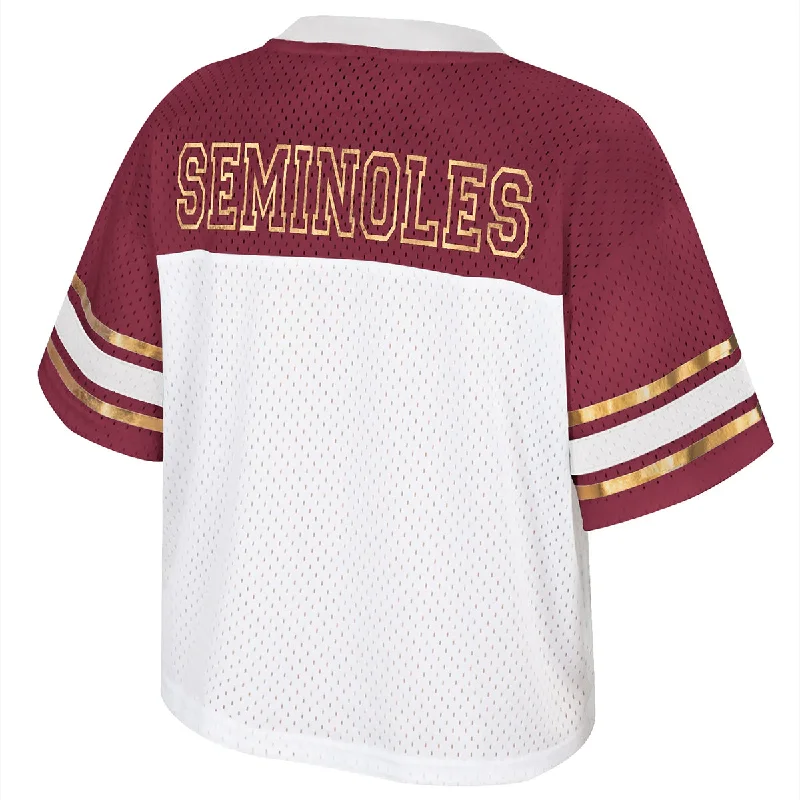 Colosseum Women's Florida State/Stacked FSU Football Jersey - White/Garnet