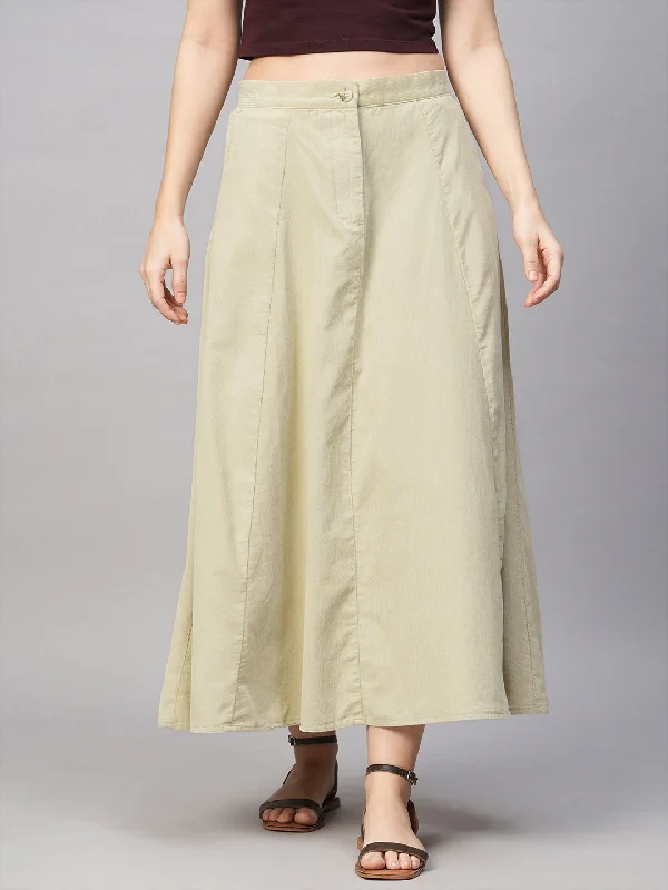 Women's Sand Cotton Regular Fit Skirt