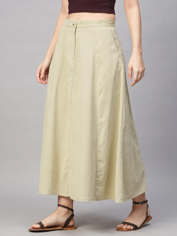 Women's Sand Cotton Regular Fit Skirt