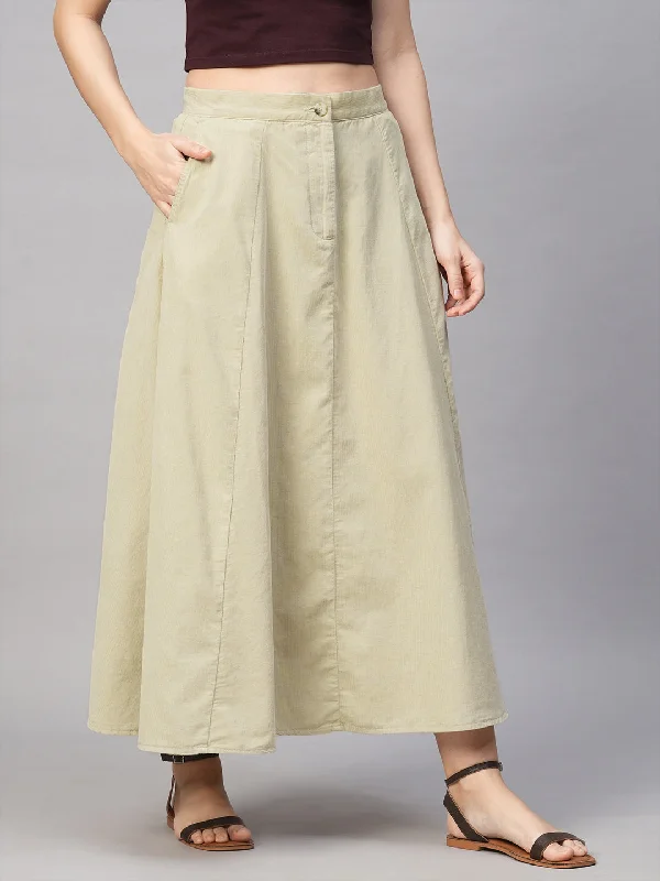 Women's Sand Cotton Regular Fit Skirt