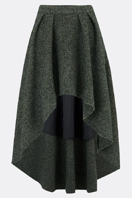 ROXANA SKIRT IN HERRINGBONE TWEED